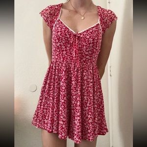Pink and White Floral Romper Urban Outfitters Dress
